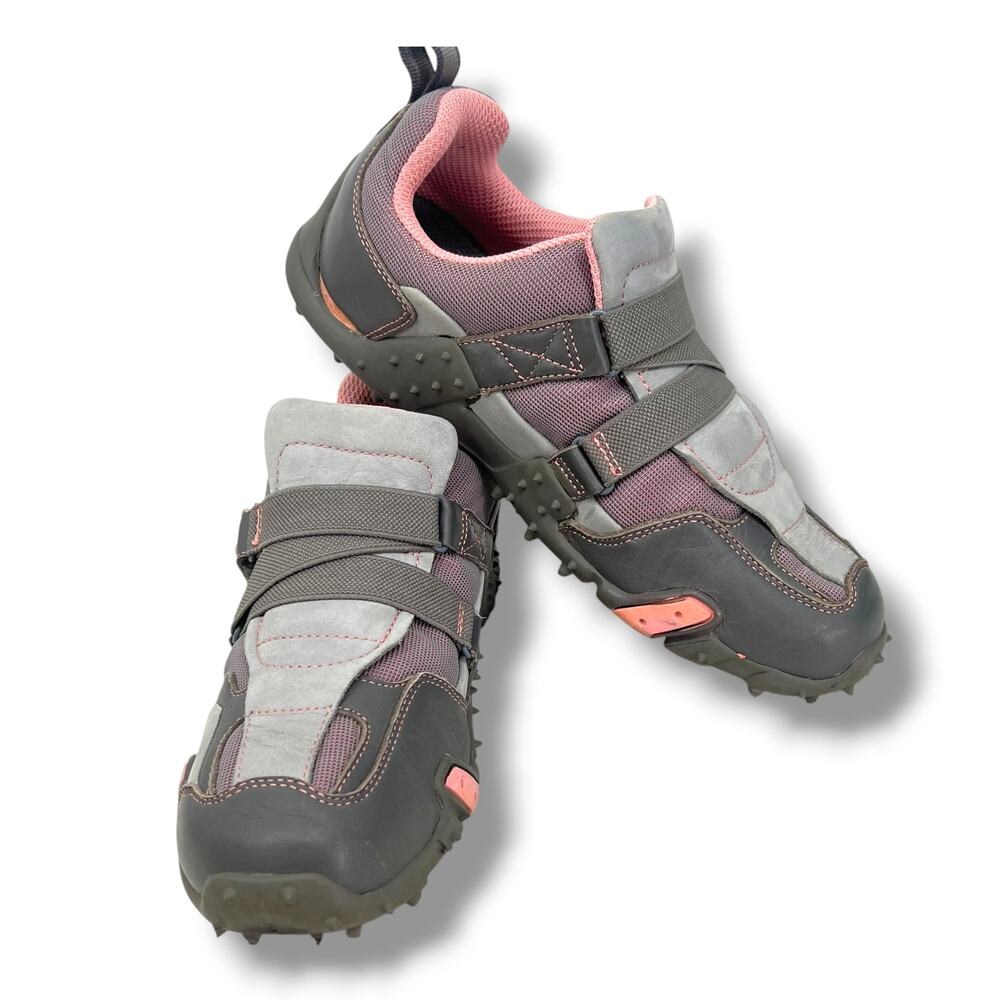 GIRO Women's Urge Spiked Bike Riding Shoes Pink & Gray 7.5
